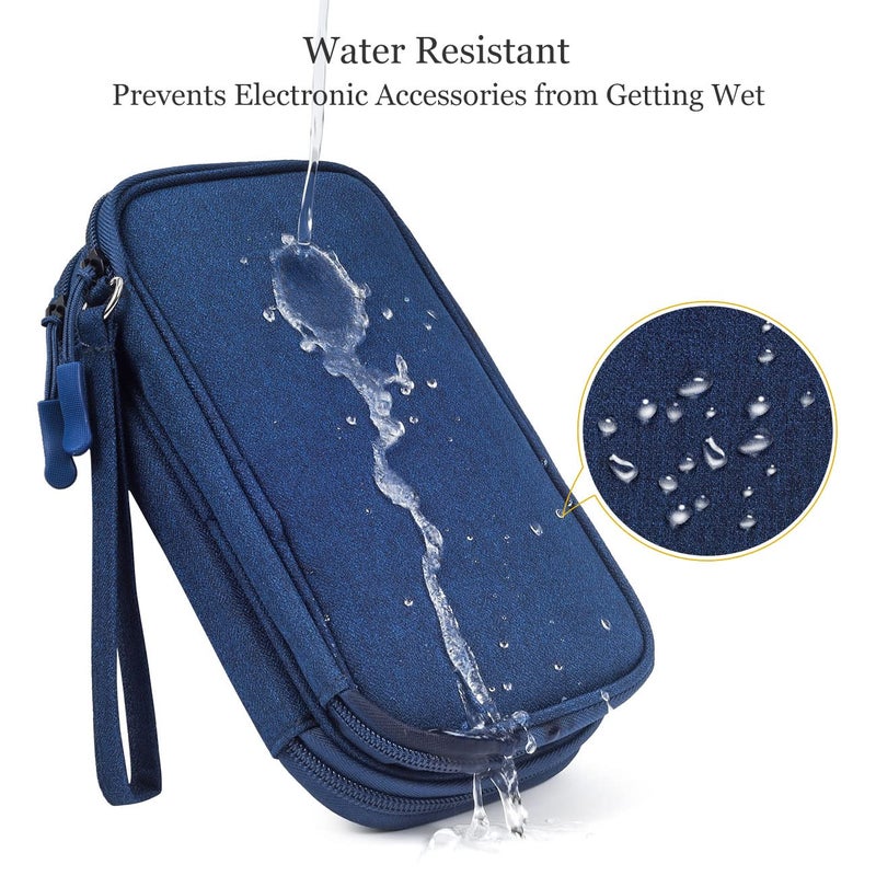 Dealcase Universal Electronics Accessories Case, Waterproof Portable Cable Organizer Bag, Multifunctional Travel Digital Accessories Storage Bag, Navy Blue - Image 5